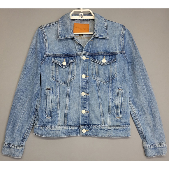 Lucky Brand Tomboy Tucker Jean Jacket Womens Small Blue Denim Light Wash Buttons - Picture 1 of 12